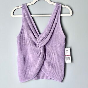 Robert Rodriguez Joyce Twist Front Knit Sweater Tank | Lavendar Frost | XS